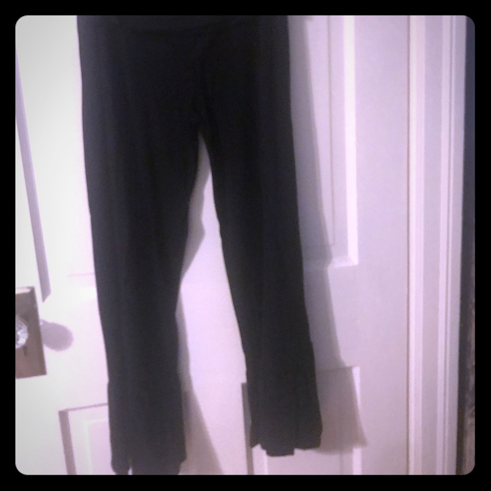 Black ruffle pants